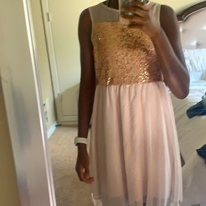 Rose Causal Dress Wirh Sequins